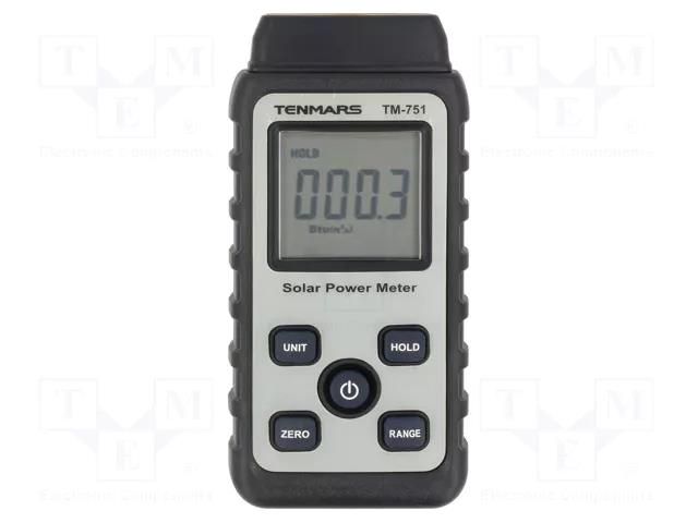 Light meter; 2000W/m2; 5%; BTU/(ft2*h),W/m2; 134x48x27mm TENMARS TM-751