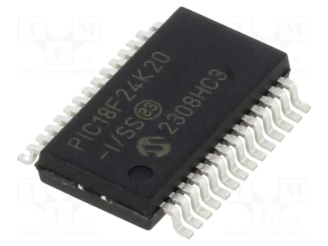 IC: PIC microcontroller; 64MHz; 1.8÷3.6VDC; SMD; SSOP28; PIC18 MICROCHIP TECHNOLOGY PIC18F24K20-I/SS