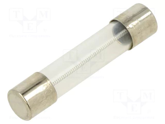 Fuse: fuse; 600mA; 250VAC; time-lag; glass; 6.3x32mm; TSA; brass OPTIFUSE TSA-600MA