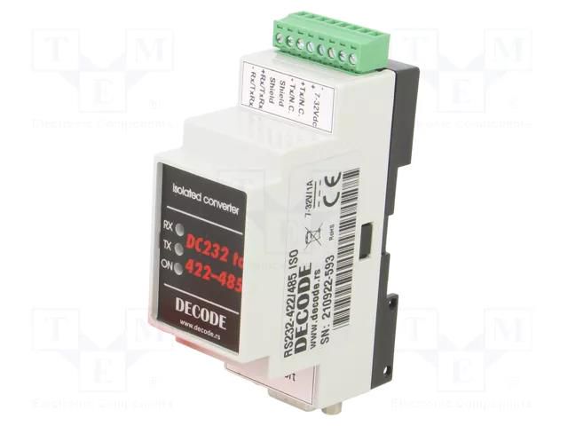 Converter; RS422/485/RS232; Number of ports: 2; 7÷32VDC; -20÷75°C DECODE 232/422-485