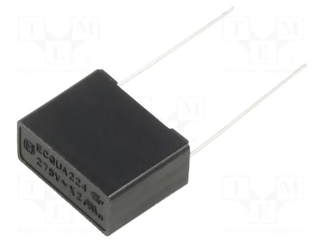 Capacitor: polypropylene; ECQUA; 0.22uF; 275VAC; 17.5x14x7.5mm PANASONIC ECQUAAF224M