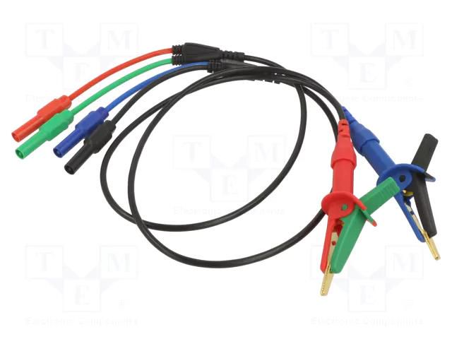 Test leads; banana plug x2,Kelvin vice EXTECH EX380565