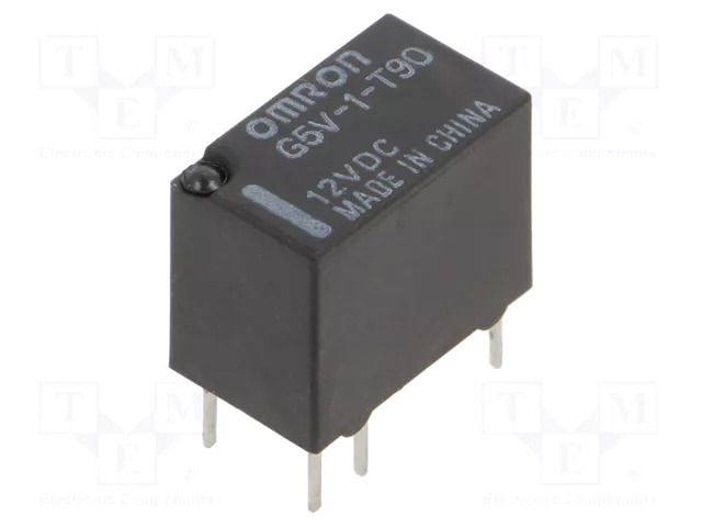 Relay: electromagnetic; SPDT; Ucoil: 12VDC; Icontacts max: 1A; PCB OMRON Electronic Components G5V-1-T90-12DC