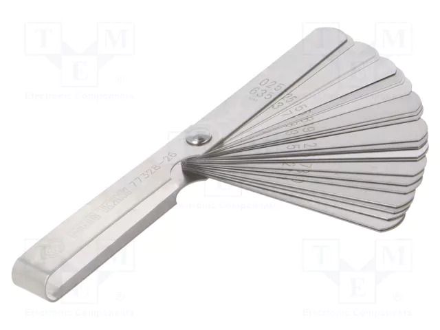 Feeler gauge; L: 76mm; Width: 12.7mm; inch; 26pcs. KING TONY KT-77328-26