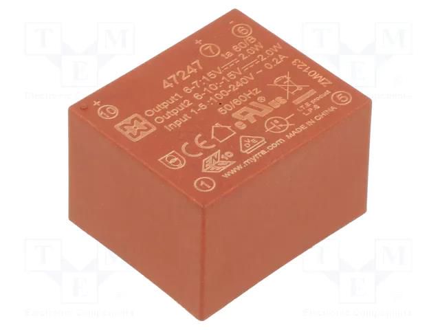 Converter: AC/DC; 4W; Uin: 85÷265VAC,120÷370VDC; Uout: 15VDC; 73% MYRRA MYRRA-47247