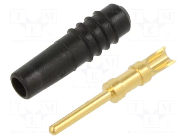 Connector: 1mm banana; plug; black; 60VDC; 6A; soldered; L: 19mm STÄUBLI SLS1-S-21