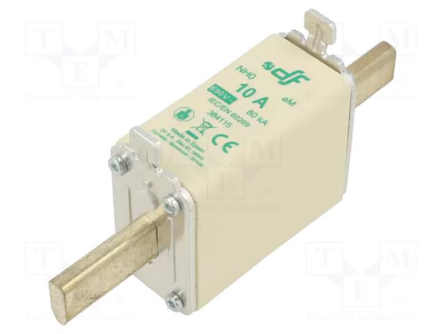 Fuse: fuse; 10A; 690VAC; aM; ceramic; NH0 DF ELECTRIC 384115