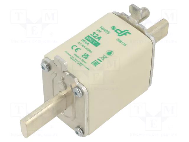 Fuse: fuse; 32A; 690VAC; aM; ceramic; NH0S DF ELECTRIC 398135