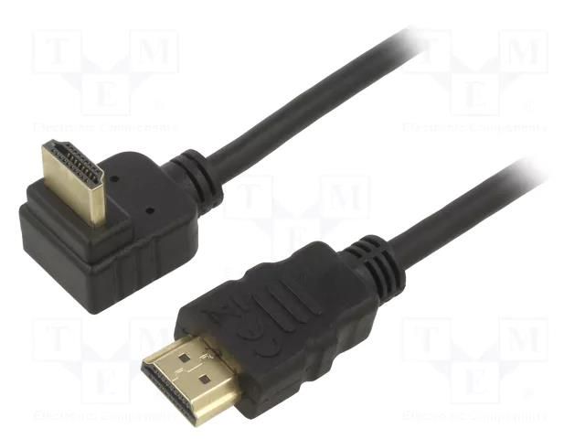 Cable; HDMI plug,HDMI plug 270°; PVC; 1m; black; 30AWG; Core: CCS Goobay GOOBAY-61272