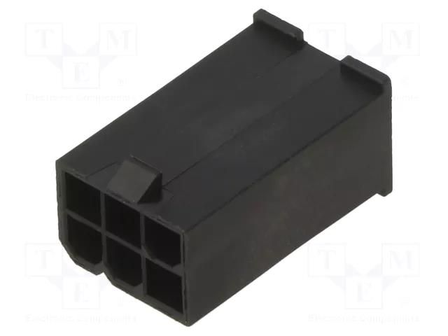 connector MiniFitJr 6Ckt Plug DR V0 Black w/o ears MOLEX MX-46999-0277