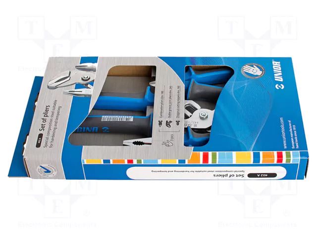 Kit: pliers; cutting,adjustable,universal; 402A; 3pcs. UNIOR UNIOR-617818