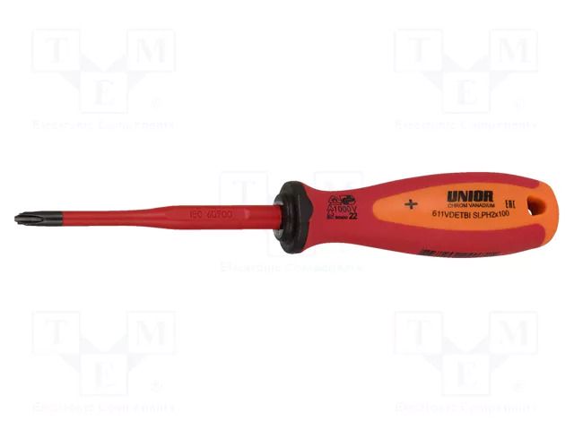 Screwdriver: insulated; slim; PlusMinus PH-type; PH2/SL; 1kVAC UNIOR UNIOR-624072