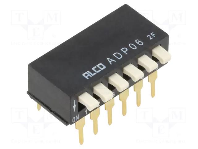 Switch: DIP-SWITCH; ON-OFF; 0.1A/24VDC; Pos: 2; -30÷85°C; THT; 50mΩ TE Connectivity 1-1571999-6