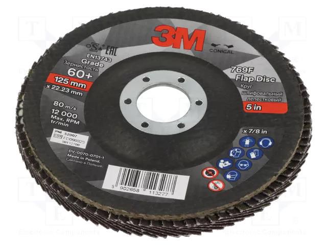 Flap grinding wheels; Ø: 125mm; Øhole: 22mm; Granularity: 60 3M 3M-7100196797