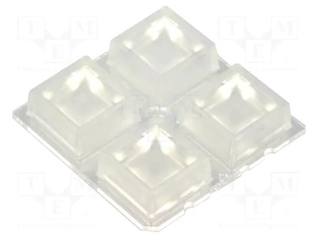 LED lens; square; transparent; H: 10mm; Body dim: 50x50mm LEDIL C14724