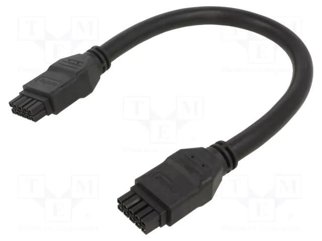 Cable; female; PIN: 10; Len: 0.5m; 300V; 10A; Insulation: PVC; 2x5 MOLEX MX-245136-1005