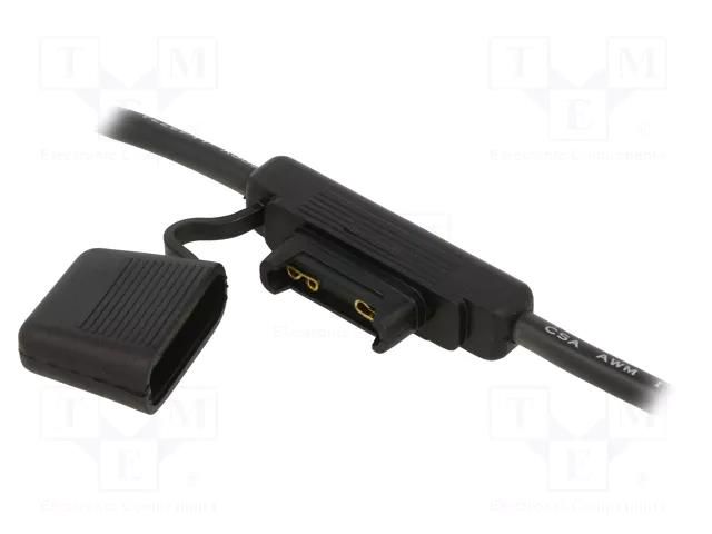 Fuse holder; 29.7mm; 100A; Leads: cables; 32V; Wire colour: black OPTIFUSE LPX-01B-6B