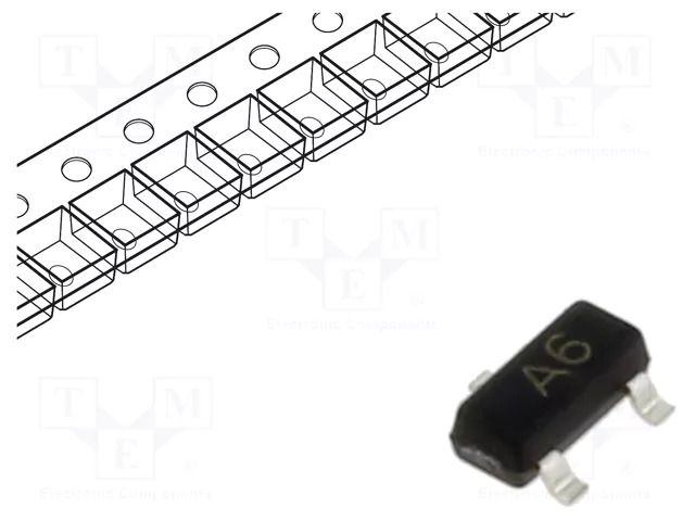 Diode: switching; SMD; 75V; 0.2A; 6ns; SOT23; Ufmax: 0.885V; Ifsm: 2A SMC DIODE SOLUTIONS BAS16TR-SMC