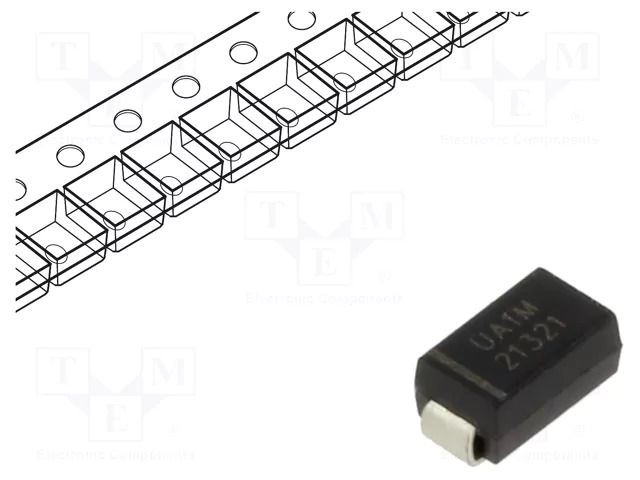 Diode: rectifying; SMD; 1kV; 1A; 75ns; SMA; Ufmax: 1.7V; Ir: 3uA SMC DIODE SOLUTIONS UA1MTR-SMC