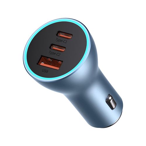 Baseus Golden Contactor Pro car charger USB-A + 2x USB-C 65W QC4.0 blue (CGJP010003), Baseus 6932172612825 6932172612825