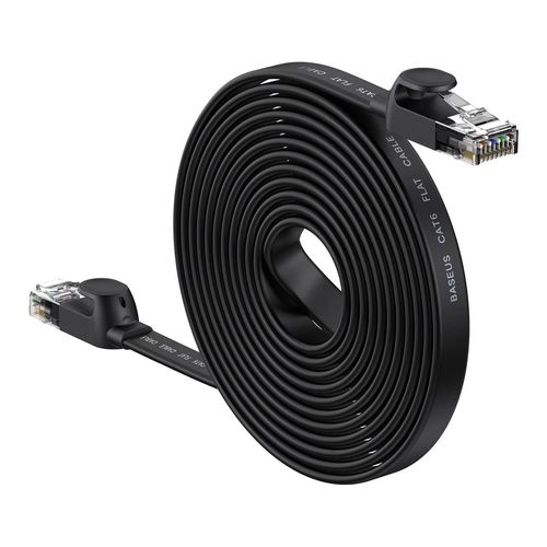 Baseus high Speed Six types of RJ45 Gigabit network cable (flat cable)15m Black, Baseus 6932172611330 6932172611330