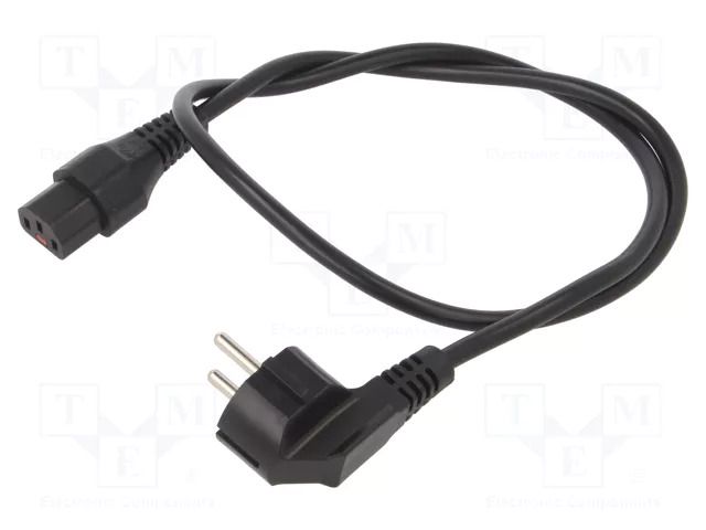 Cable; CEE 7/7 (E/F) plug angled,IEC C13 female; 1m; black; 10A SCHAFFNER / TE Connectivity SCHAFFNER-816479