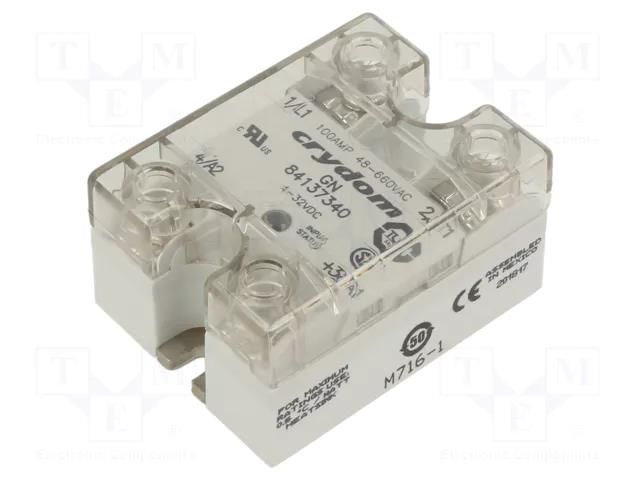 Relay: solid state; Ucntrl: 4÷32VDC; 100A; 48÷660VAC; GN; 1-phase SENSATA / CRYDOM GN-100A-7340