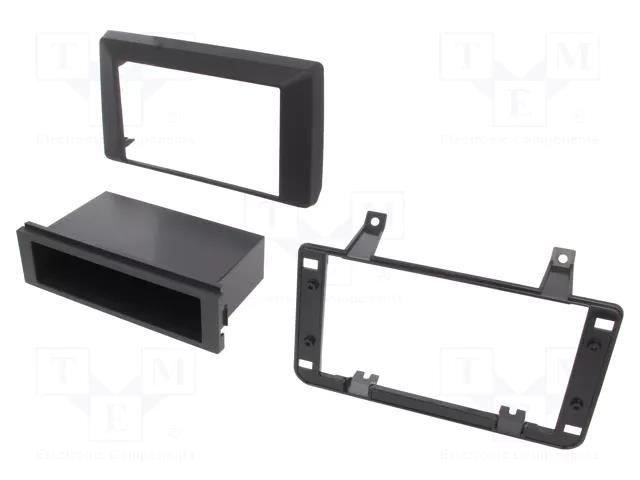 Radio frame; Dacia; 1 DIN; black; Kit: shelf,bezel,mounting frame 4CARMEDIA RAM-40.106