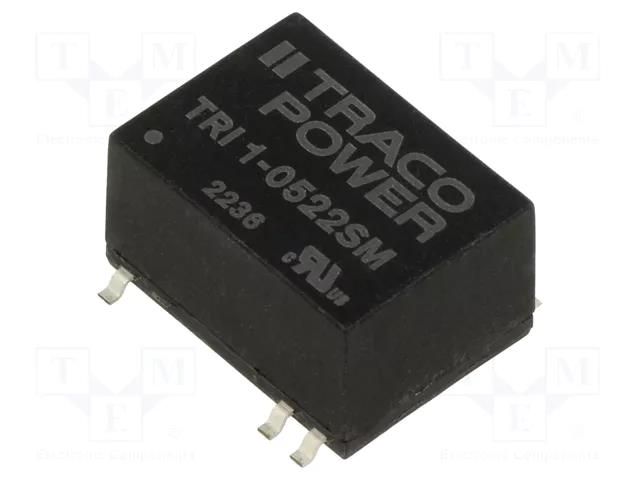 Converter: DC/DC; 1W; Uin: 4.5÷5.5VDC; Uout: 12VDC; Uout2: -12VDC TRACO POWER TRI1-0522SM