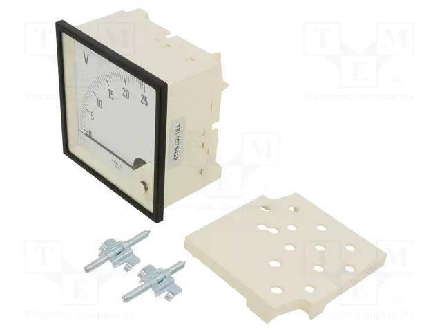 Voltmeter; on panel; VDC: 0÷25V; Class: 1.5; Umax: 600V; Length: 95mm LUMEL MA19-NA60800000000