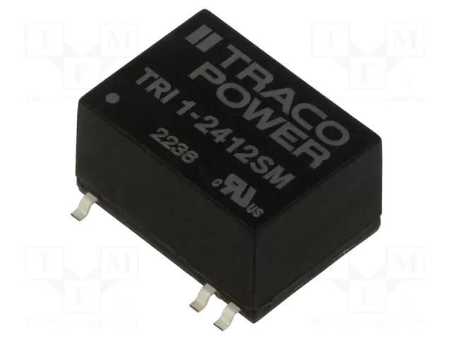 Converter: DC/DC; 1W; Uin: 21.6÷26.4VDC; Uout: 12VDC; Iout: 84mA TRACO POWER TRI1-2412SM