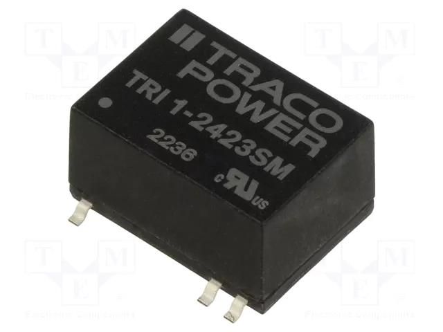 Converter: DC/DC; 1W; Uin: 21.6÷26.4VDC; Uout: 15VDC; Uout2: -15VDC TRACO POWER TRI1-2423SM