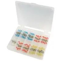 Kit Contents:30 white (26┬»24AWG), 30 red (22┬»18 AWG), 20 blue (16┬»14 AWG), & 10 yellow (12┬»10 AWG) polyolefin solder sleeve insulators 21-19555