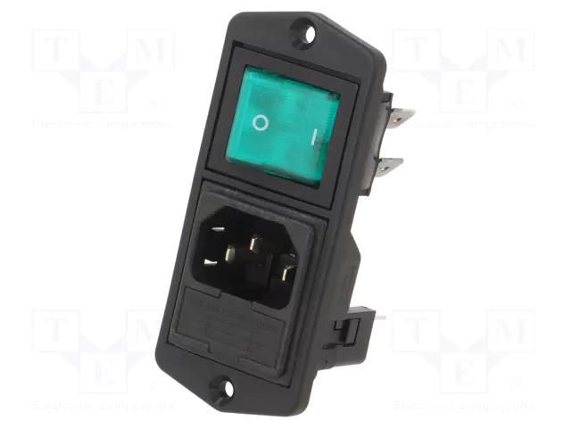 Connector: AC supply; socket; male; 10A; 250VAC; IEC 60320; C14 (E) BULGIN BVA15/Z0000/77