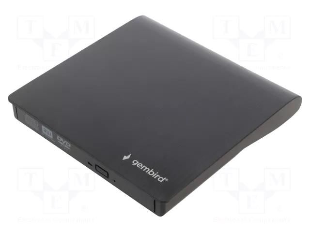 External DVD drive; black; USB A plug,USB C plug; USB 3.1 GEMBIRD DVD-USB-03