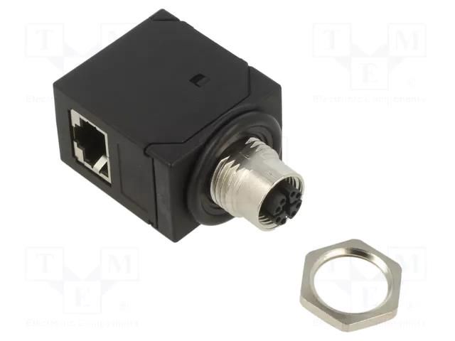 Adapter; M12 female X coded,RJ45 socket; X code-ProfiNET PANDUIT ICAM12X90RJS