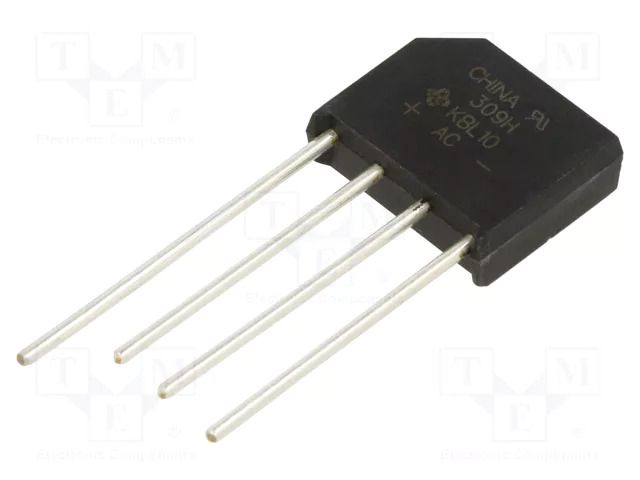 Bridge rectifier: single-phase; Urmax: 1kV; If: 4A; Ifsm: 200A; flat VISHAY KBL10-E4/51