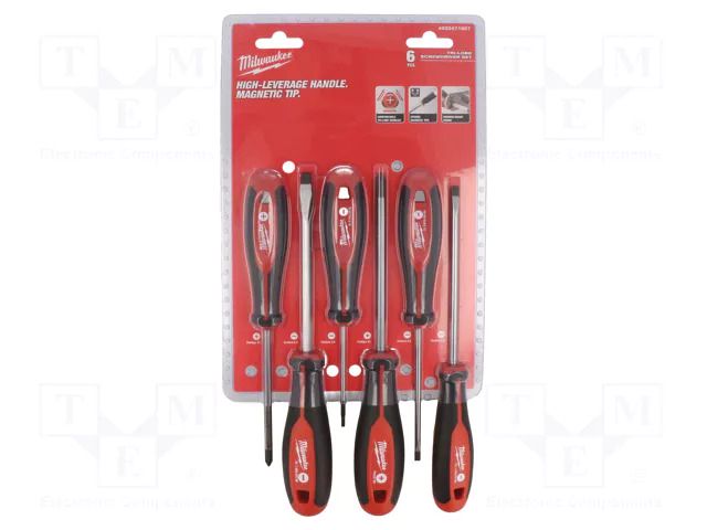 Kit: screwdrivers; Phillips,slot; 6pcs. Milwaukee MW-4932471807
