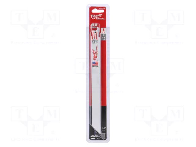 Hacksaw blade-set; metal; 230mm; 18teeth/inch; 5pcs. Milwaukee MW-48005188
