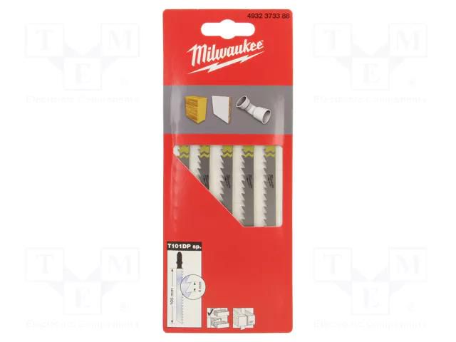 Hacksaw blade; wood,plastic; 105mm; 5pcs; Kind of holder: T Milwaukee MW-4932373388