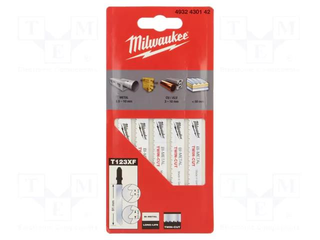 Hacksaw blade; universal; 91mm; 5pcs; Kind of holder: T Milwaukee MW-4932430142