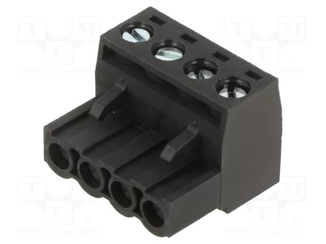 connector 5.08MM EURO PLUG RA BLK 4CKT MOLEX MX-39530-0004