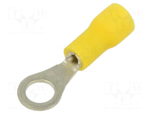 Tip: ring; Ø: 2.5mm; crimped; for cable; insulated; tinned; yellow PANDUIT PV22-4R-CYY