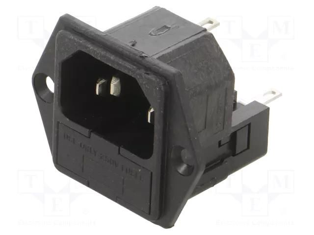 Connector: AC supply; socket; male; 10A; 250VAC; IEC 60320; C14 (E) BULGIN PF0030/28