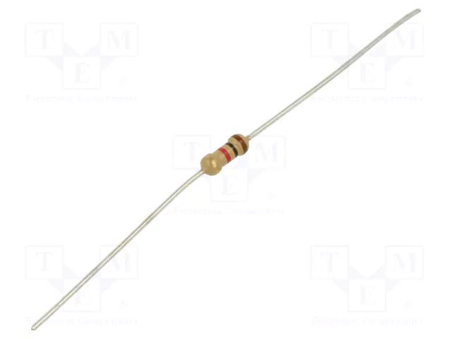 Resistor: carbon film; 1kΩ; 250mW; ±5%; Ø2.4x6.3mm; axial YAGEO CFR-25JT-52-1K