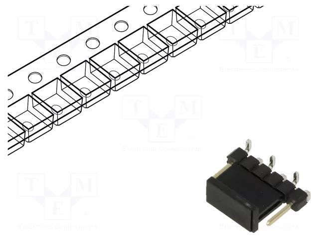 Connector: pin strips; pin header; male; 2.54mm; PIN: 6; SMT; 1x6 HARWIN M20-8770642R