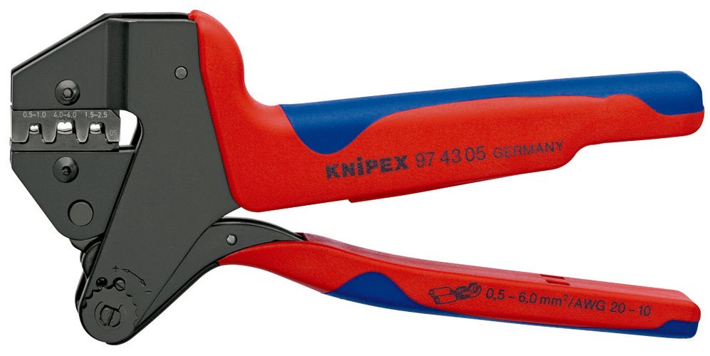 KNIPEX 97 43 05 Crimp System Pliers for exchangeable crimping dies with multi-component handles burnished 200 mm 97 43 05 4003773031031
