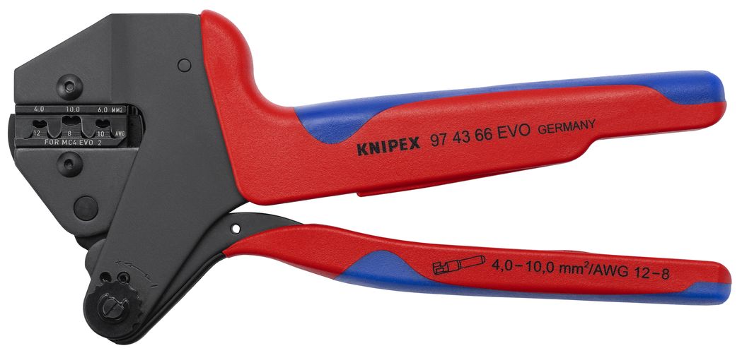 KNIPEX 97 43 66 EVO Crimp System Pliers for exchangeable crimping dies with multi-component handles burnished 200 mm 97 43 66 EVO 4003773090014