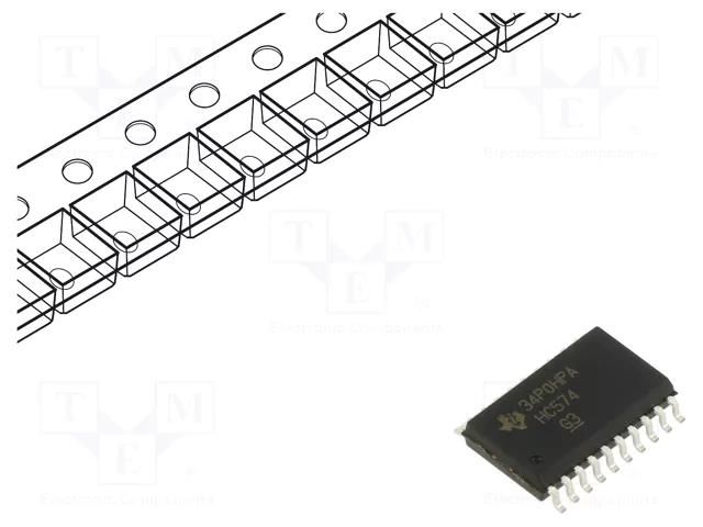 IC: digital; D flip-flop; Ch: 8; SMD; SOIC20; HC; OUT: 3-state TEXAS INSTRUMENTS SN74HC574DWR