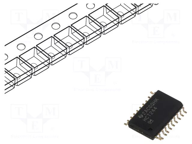 IC: digital; buffer,non-inverting,line driver; Ch: 8; SMD; SO20 TEXAS INSTRUMENTS SN74HCT244DWR